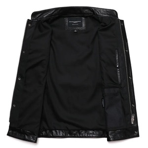 Gilet de motard en cuir véritable pour homme, sans manches, avec poche zippée, logo personnalisé, hiver - Product Image 2