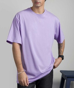 T-shirts pour hommes en coton premium, coupe ample, col rond, respirants, couleur lavande, vente chaude, prix bas au Pakistan - Product Image 3