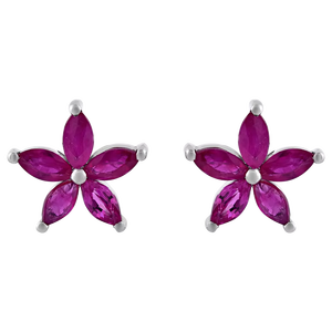 Pendiente de Rubí en Plata de Ley 92.5 KLST-30510 - Product Image 1