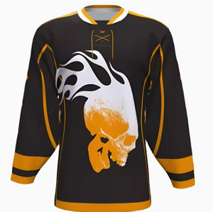Maillot de hockey sur glace personnalisé, respirant, à séchage rapide, en polyester, nom de l'équipe, numéro du joueur, manches longues, col en V, vêtements de sport - Product Image 4