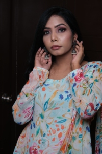 Vestido Maxi con Estampado Floral y Hombros Descubiertos, Mangas Tipo Kimono, Túnica Holgada de Georgette, Cintura Imperio, Estilo Romántico de Verano - Product Image 2