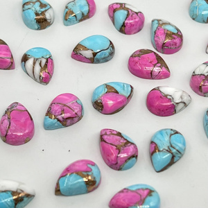 Turquesa cobre color algodón de azúcar, cabujón en forma de pera, piedra preciosa suelta para joyería - Product Image 2