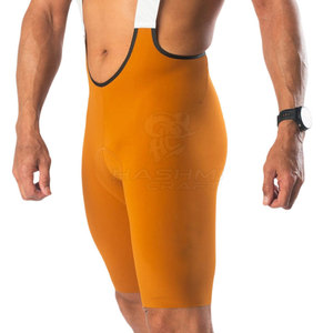 Cuissard de cyclisme ajusté pour homme en nylon et élasthanne, couleur moutarde, anti-humidité, longueur courte, pour adulte - Product Image 4