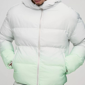 Blouson matelassé décontracté pour homme, coupe droite, coupe-vent, style urbain, avec empiècements dégradés, rembourrage en polyester - Product Image 1