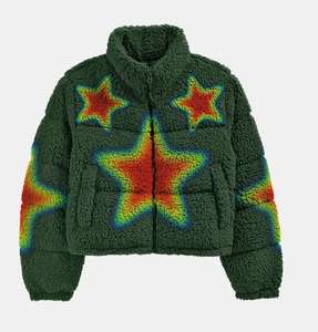 Blouson matelassé à capuche coupe-vent décontracté en molleton de coton pour homme, style universitaire, épais, chaud et imperméable, couleur unie, vente en gros, personnalisable, OEM - Product Image 4