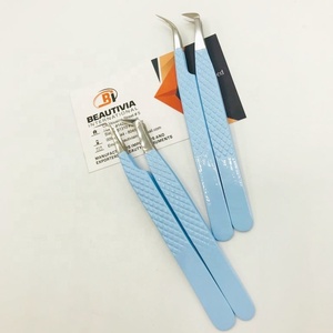 Pince à épiler professionnelle d'extension de cils en acier inoxydable forte adhérence Logo personnalisé outil de beauté durable pointe pointue pour cils - Product Image 3