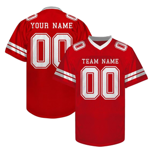 Camiseta de Fútbol Americano Personalizada para Hombre y Mujer, Unisex, Talla Grande, Camiseta de Rugby para Práctica, Cuello en V, Uniforme Deportivo para Equipo, 100% Personalizable - Product Image 5