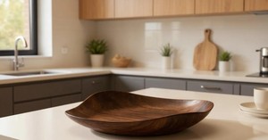 High Quality Eco Friendly Walnut Wood Modern Wavy Decorative Durable <b>Serving</b> <b>Platter</b> Luxury Table Centerpiece Home Living Room - Product Image 2