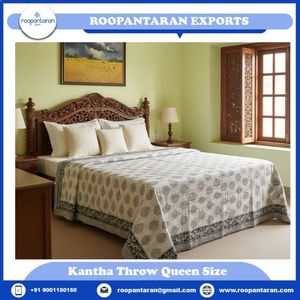 Best Selling Products Traditional Printed Cotton <b>Quilt</b> Queen Size Handmade Kantha <b>Throw</b> Home Textile All Season Use - Product Image 2