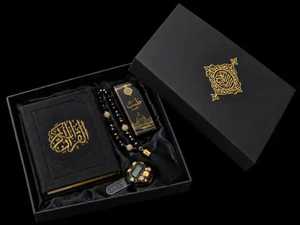Nouveau design du Coran avec tasbih dans un coffret cadeau, texte en arabe, présentation élégante pour les cadeaux du Ramadan et de l'Aïd, cadeaux et artisanat. - Product Image 3