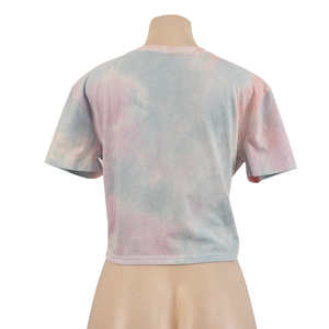 Top corto de punto con efecto tie-dye para mujer, estilo casual - Product Image 3