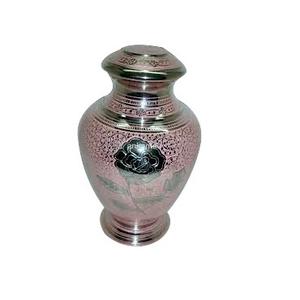 Diseño decorativo Metal Latón Flor y pájaro Diseño grabado Urna de cremación para cenizas humanas Fabricante de alta calidad - Product Image 2