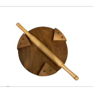 Elegante Juego de Chakla Belan de Madera Clara, Tabla Redonda para Estirar Masa y Pincho para Chapati, Puri, Paratha, Uso en Cocina y Comedor - Product Image 4