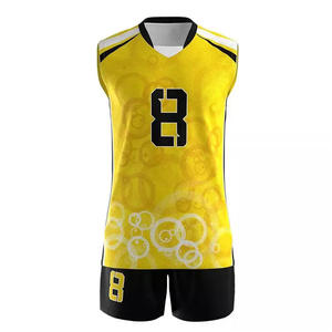 Yellow Sublimated Breathable Moisture-Wicking <b>Volleyball</b> Jersey <b>Set</b> Number 8 V-Neck Sleeveless Mesh Uniform for Adults Unisex - Product Image 3