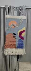 Alfombra Decorativa de Lana para Colgar en la Pared |   Tapiz de macramé tejido de arte abstracto, decoración bohemia para el hogar, decoración para sala de estar, colgante de pared -38 - Product Image 2