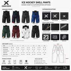 Pantalones de Hockey sobre Hielo X Sports para Hombre, Negros, Acolchados, Transpirables, que Absorben la Humedad, de Secado Rápido, Corte Regular, Estampados, Cierre Personalizado - Product Image 5
