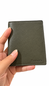 Olive Green Genuine <b>Leather</b> Vintage Luxury <b>Men's</b> Short <b>Wallet</b> Compact <b>Bifold</b> Coin Purse Card Holder for Daily Use - Product Image 2