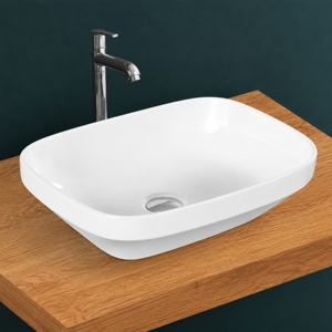 Lavabo de Sobremesa Moderno TITAN con Acabado Brillante, Certificado NSF, Grifo de un Solo Orificio y Desagüe - Product Image 2