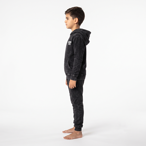 Conjunto Deportivo de Algodón con Lavado Ácido para Niños, con Logotipo Personalizado, Sudadera con Capucha y Pantalones Jogger de Corte Regular, Parche Bordado, Ropa Casual Urbana - Product Image 2