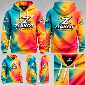 Wholesale OEM Service Ziakot Custom Stitched Old Gold <b>Navy</b> Fade Winter Fashion Sports Quick Dry Loose Fit <b>Men's</b> Polyester <b>Fleece</b> - Product Image 2