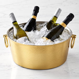 Seau à vin et à glace de luxe doré vintage - Grande capacité, portable, pour les fêtes - Product Image 1