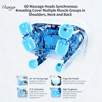 Masseur électrique pour le cou avec thérapie thermique - 6 têtes pour cou/dos/taille/jambes, commande à un bouton, minuterie automatique de 10 minutes