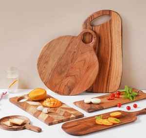 Tabla de cortar redonda grande de madera con asa, tabla de picar de madera maciza, tabla de preparación de cocina, tabla para servir queso y charcutería - Product Image 4