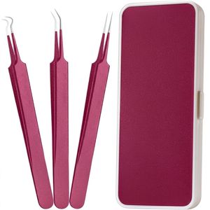 Pinzas de Precisión para Pestañas DANTRIC IMPLANTS YU-866 de Acero Inoxidable con Punta Suave de 10 mm y Agarre Perfecto para Extensiones de Pestañas - Product Image 1