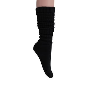 Women's Extra Long Slouch Scrunch Knee High Socks Cotton Blend Pack of 2 <b>80s</b> Style 28 Colors Fits Shoe Sizes 5-10 - Product Image 2