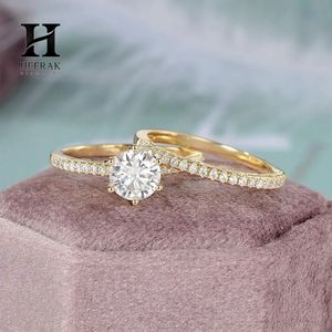 Anillo de Compromiso Moderno con Corte Redondo, Doble Capa, Micro Pavé, Anillo de Aniversario, Oro de 10K/14K, Joyería Personalizada - Product Image 3