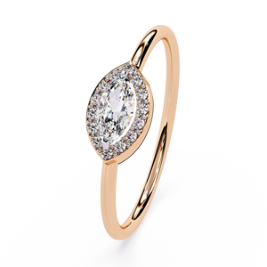 Anillo de Compromiso Clásico con Diamante Cultivado en Laboratorio de Corte Redondo, con Engaste de Seis Puntas en Oro de 10K, Estilo Moderno - Product Image 4