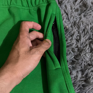 <b>Men's</b> <b>Green</b> 100% Cotton <b>Shorts</b> Elastic Waist Casual Solid Color Pockets Breathable Quick Dry Eco-Friendly Mid Rise Wholesale OEM - Product Image 3