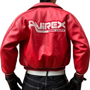 เสื้อแจ็คเก็ตบอมเบอร์หนังแกะสีแดง AVIREX นิวยอร์ก |   เสื้อแจ็คเก็ตฮิปฮอปทรงโอเวอร์ไซส์สำหรับฤดูหนาว สไตล์วาร์ซิตี้ Y2K ดีไซน์หน้าตัดแบบโฉบเฉี่ยว - Product Image 4