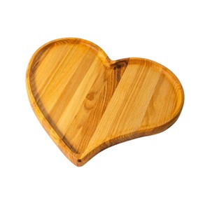 Plateau de service en bois d'acacia en forme de cœur pour la Saint-Valentin, assiette romantique en forme de cœur pour desserts, bijoux, collations, vente en gros - Product Image 1