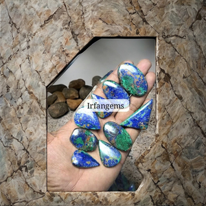 Lot en gros de pierres précieuses naturelles d'azurite, quartz, cabochons ovales, formes variées, pour la fabrication de bijoux de guérison, 20-40mm, 7-12g - Product Image 1