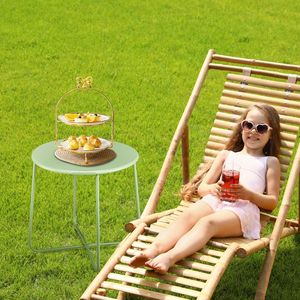 Waterproof Metal Coffee <b>Table</b> <b>Small</b> Patio <b>Side</b> <b>Table</b> Weather Resistant End <b>Table</b> for Indoor Outdoor Garden Balcony Yard - Product Image 5