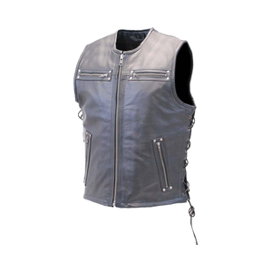 Chaleco de Motocicleta Transpirable Personalizado al por Mayor, Chaleco de Cuero para Hombre de Buena Calidad - Product Image 1