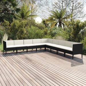 Ensemble de salon de jardin noir et blanc crème - Product Image 1