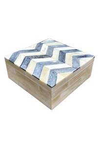 Boîte de rangement artisanale en os de chameau incrusté de nacre, boîte à bijoux rectangulaire pour présentation sur table - Product Image 4