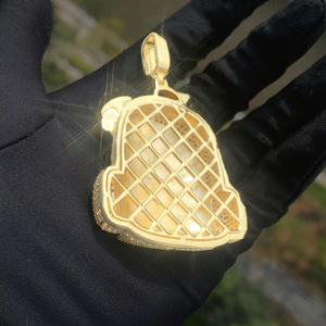 Colgante de Bolsa de Dinero con Incrustaciones de Diamantes Moissanite, Acabado en Oro y Plata, Joyería Hip Hop - Product Image 3