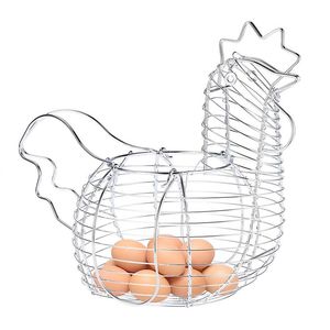 Cesta de Almacenamiento de Huevos en Forma de Gallina, de Malla Metálica Negra, Marca Ware Manufacturing, Color Plateado, Ecológica y Ahorradora de Espacio - Product Image 2