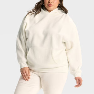 Sweat à capuche surdimensionné 5XL confortable pour femme, avec logo personnalisé, pull côtelé de haute qualité, poche kangourou, couleur unie, idéal pour l'hiver - Product Image 3