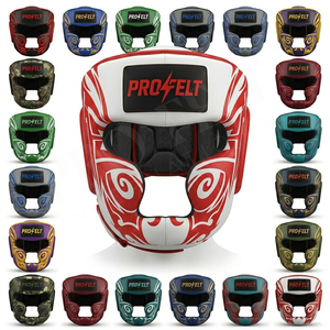 Heavy Duty Screen Printed Full Face Boxing Headgear MMA Protective Sparring Helmet <b>Adjustable</b> Kickboxing Training head Guards - Product Image 1