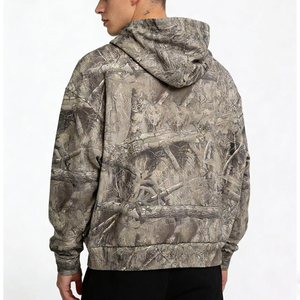เสื้อฮู้ดดี้ลายพรางพรีเมียมทรงโอเวอร์ไซส์สำหรับผู้ชาย สไตล์สตรีทแวร์ Y2K ลายพรางแบบ Real Tree ลุควินเทจ ซักล้างแล้ว พร้อมลายกราฟิก - Product Image 2