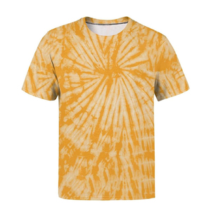Wholesale New Trends Men's Casual Tie <b>Dye</b> O Neck Short Sleeve Multi Color Rainbow Breathable Eco-Friendly Regular Fit Shirt - Product Image 5