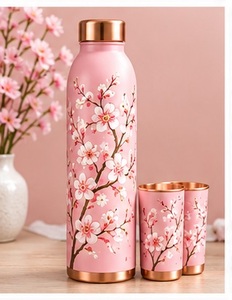 ชุดกระติกน้ำทองแดงสไตล์โบฮีเมียน ลายพระอาทิตย์และพระจันทร์ พร้อมแก้วสองใบ ชุดเครื่องดื่มพกพาเป็นมิตรกับสิ่งแวดล้อม - Product Image 4