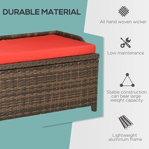 Panca Contenitore Impermeabile da Esterno in Rattan PE da 34 Galloni per Patio, Terrazza o Bordo Piscina - Product Image 6