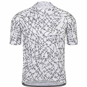 Mens Breathable <b>Cycling</b> Jersey Short Sleeve Quick Dry Road Bike Shirt with Multi Rear Pockets Zipper Closure - Product Image 1