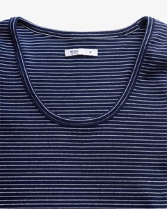Camiseta de Verano de Alta Calidad para Mujer, Casual, de Manga Corta, a Rayas, con Cuello Redondo, Logotipo Bordado, de Algodón, Ajustada, Transpirable y de Secado Rápido - Product Image 3