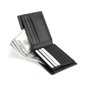 <b>Card</b> <b>Holder</b> Wholesale Short Slim RFID Blocking Genuine Leather Bifold High Quality Men Luxury Custom Logo Embroidery - Product Image 5